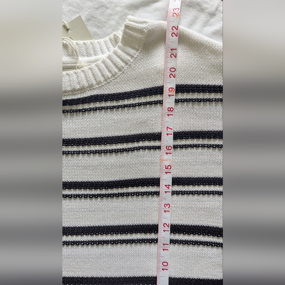 Joie Large Black & White Crew Neck Sweater Stripes Brand New With Tags - Picture 12 of 12